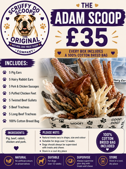 THE ADAM SCOOP - Scruffy Dog Scoops –  Natural Dog Treat Selection