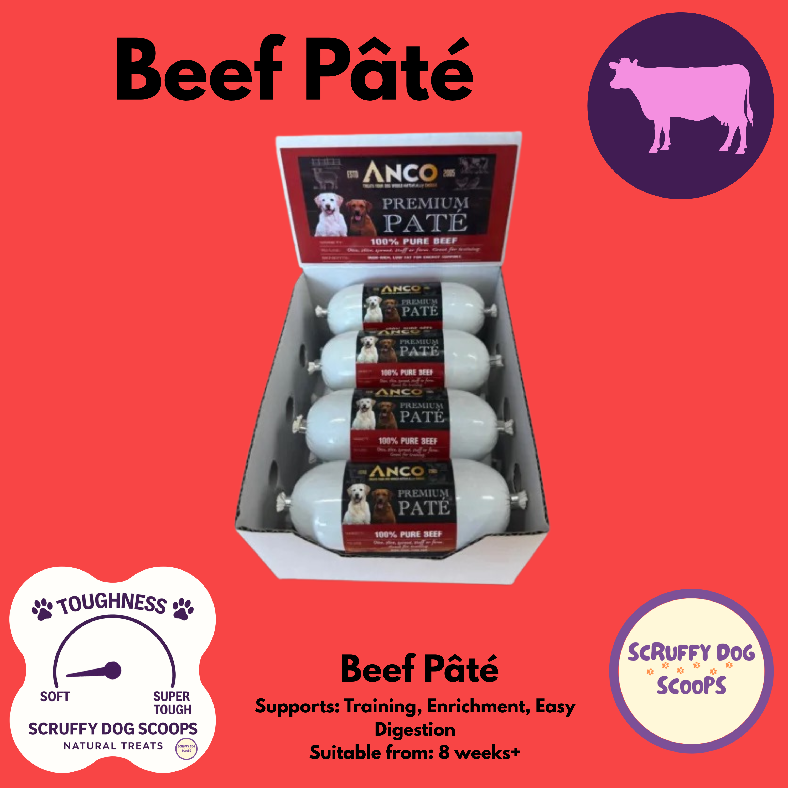 Pick &amp; Mix Natural Dog Treats | Choose Your Dog’s Favourite Chews – ANCO Premium Beef Pâté for Dogs