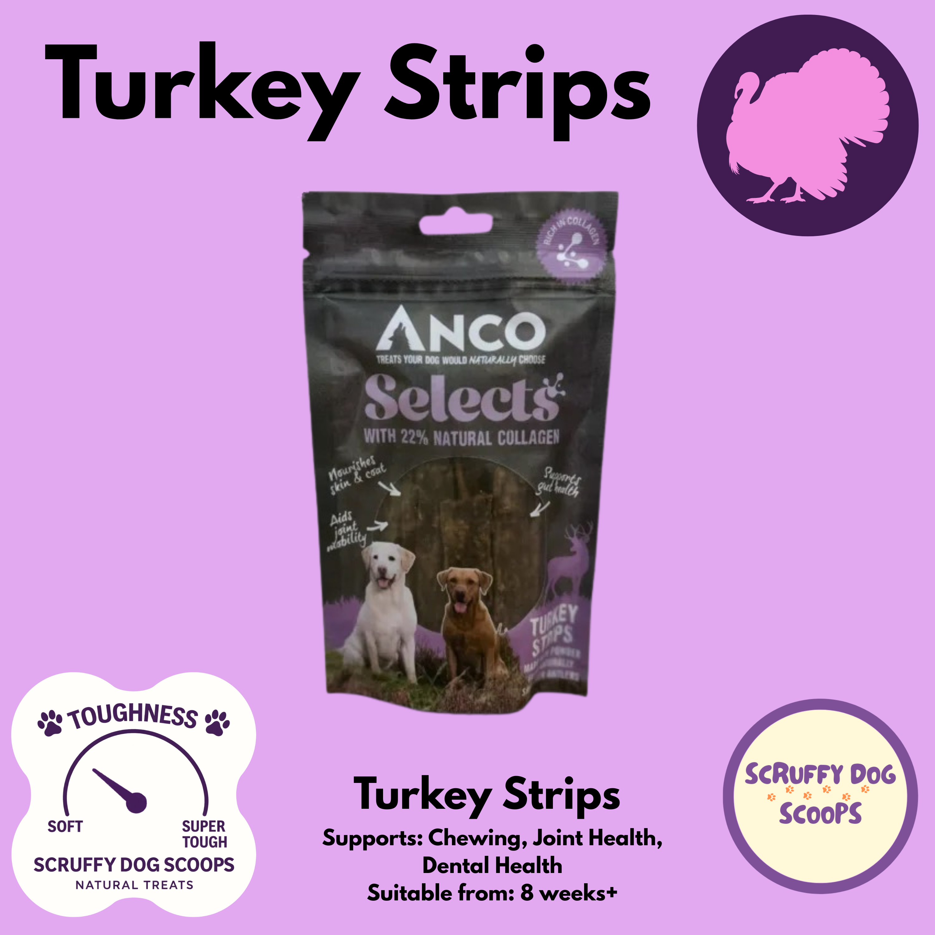 Pick &amp; Mix Natural Dog Treats | Choose Your Dog’s Favourite Chews – ANCO Turkey Strips for Dogs