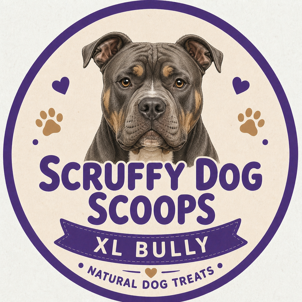 4 X REWARD MIX  & PERSONALISED BREED TREAT BAG  - Scruffy Dog Scoops –  Natural Dog Treat