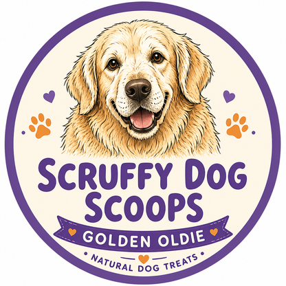 The SENIOR Bag by Scruffy Dog Scoops - Golden Oldie - Easy to chew natural dog treats.