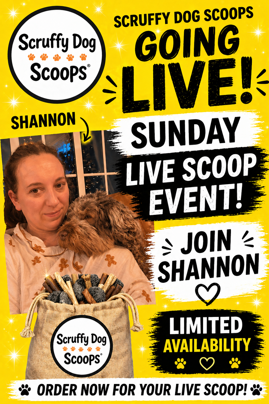 Scruffy Dog Scoops – Ulitmate Live Scoop Bag - Natural Dog Treat Selection
