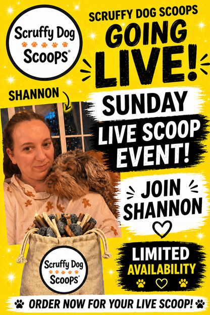 Scruffy Dog Scoops – Ulitmate Live Scoop Bag - Natural Dog Treat Selection